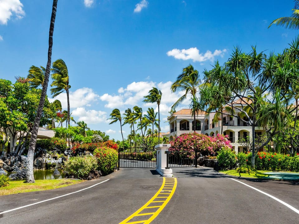 Street entrance to gated property
