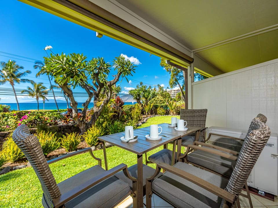 Seating for four outdoors