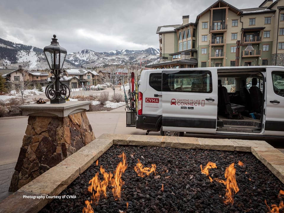 Complimentary on-demand ride service within Canyons Village during the winter