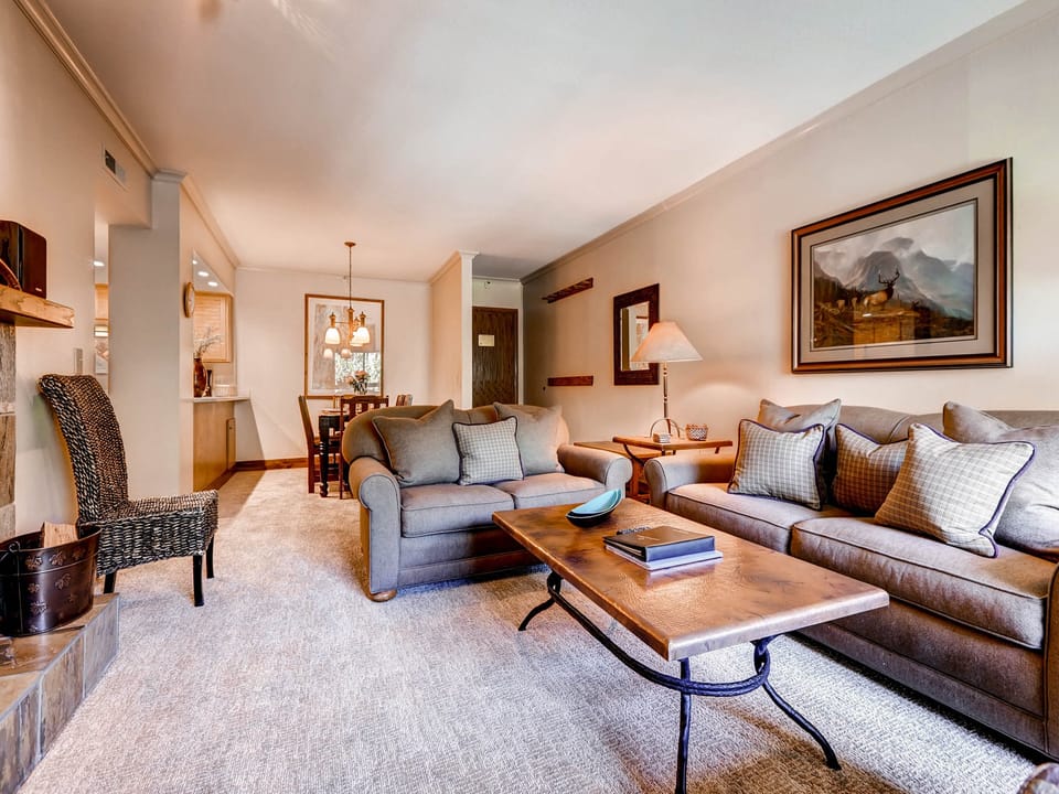 Welcoming living dining sleeper sofa - Park City Lodging-Park Station 233-Living Room