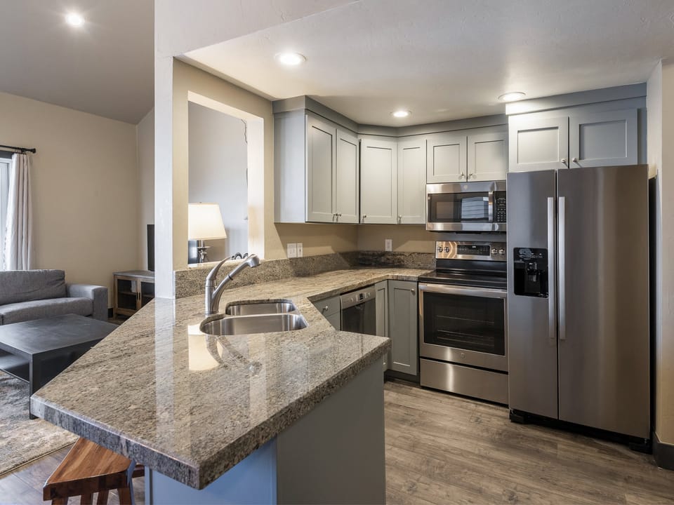 Kitchen is fully equipped with everything you need to cook and dine in