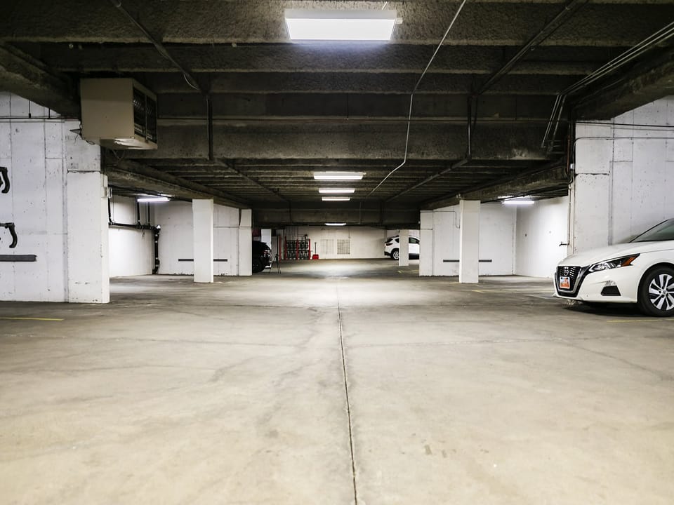 Private underground garage parking and elevator access