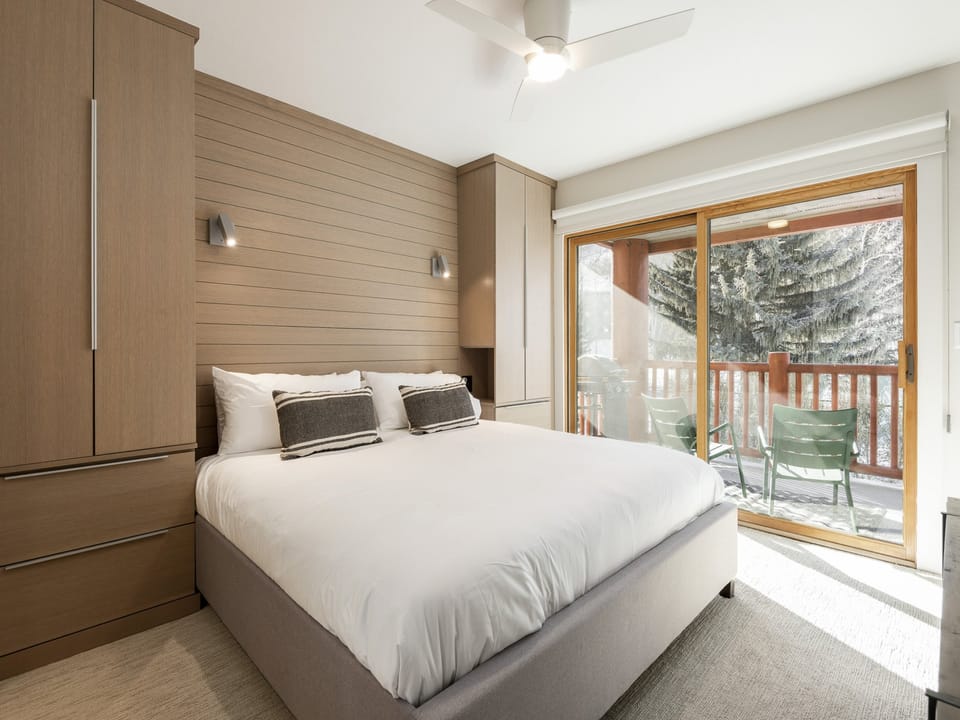 Stunning main bedroom with private patio