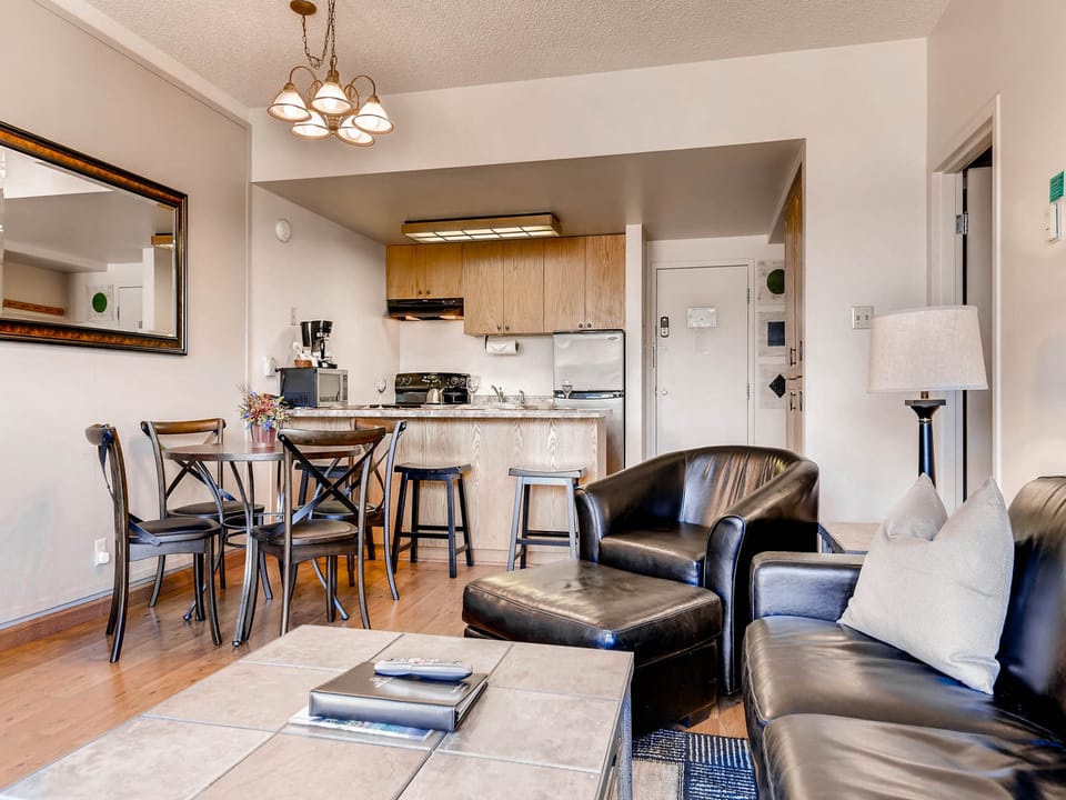 Comfortable open kitchen, dining, living room - Park City Lodging-115 A Edelweiss