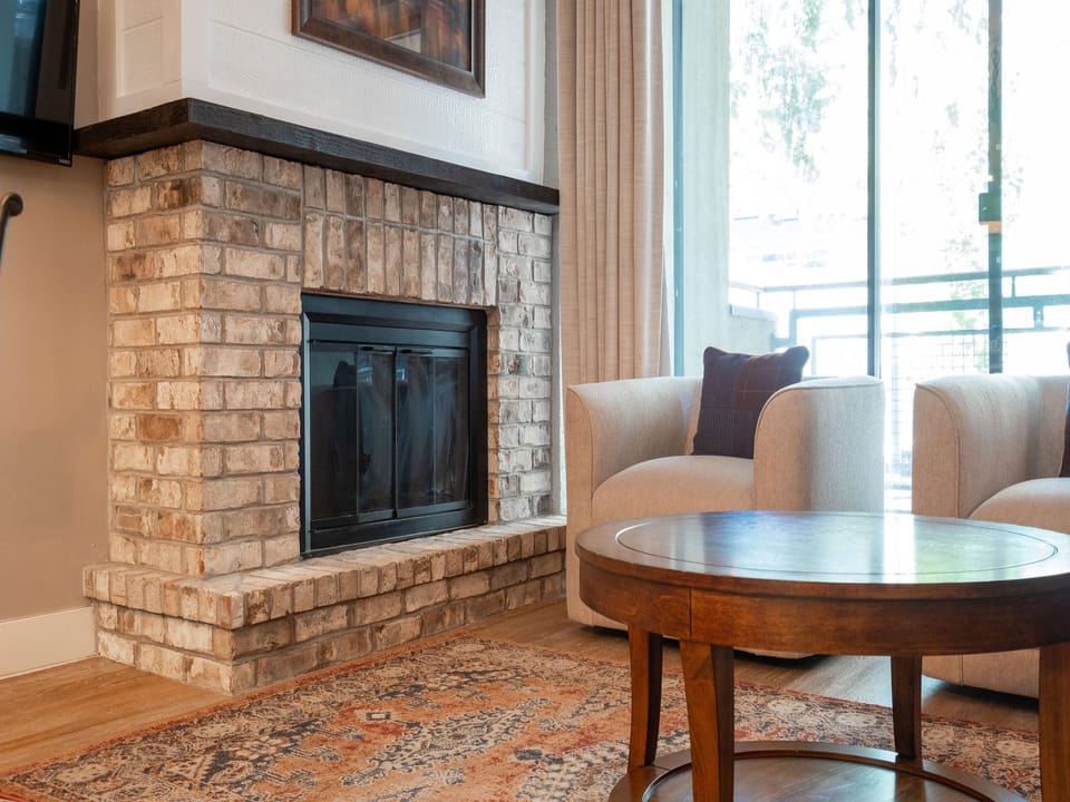 Cozy gas fireplace