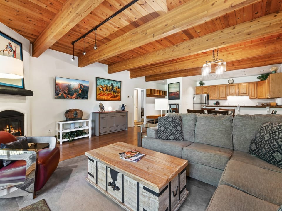 Living room with large sectional sofa.