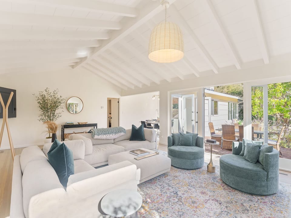 Living Room with Fireplace and HDTV