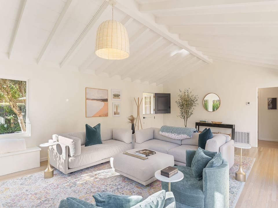 Living Room with Fireplace and HDTV