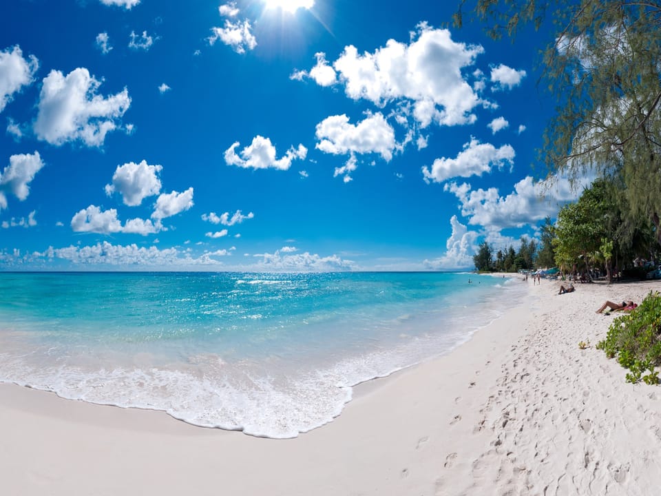 Looking up Rockley Beach