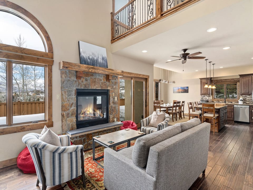 Cherry Drive - a SkyRun Steamboat Property - Living Room - The beautiful, open floor plan keeps friends and family together while eating and relaxing!