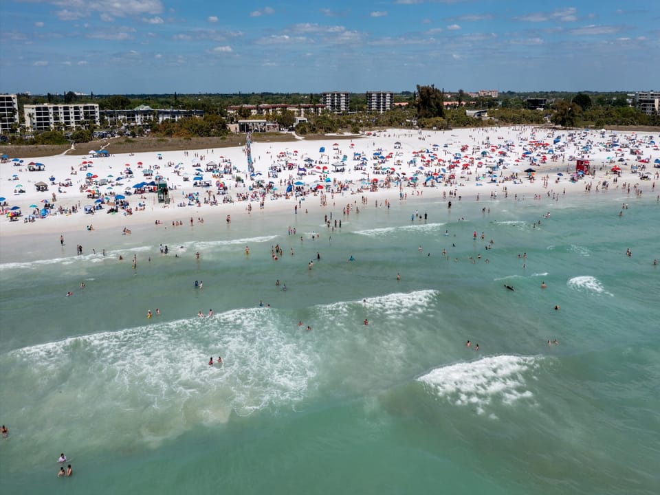Siesta Key Beach Siesta Key Beach Arial view of beautiful Siesta Key on the Gulf of Mexico in Florida.