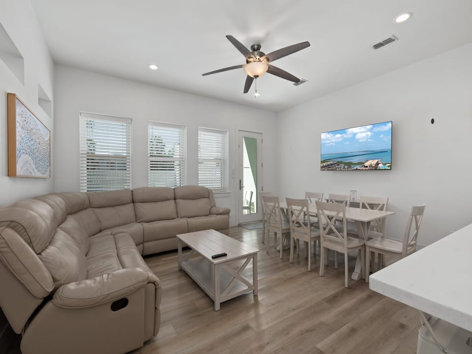 Gather in the spacious living room to watch a movie, catch up with family, or simply unwind after a day of island adventures.