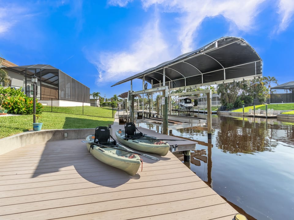 Enjoy exploring the canals on the kayaks.