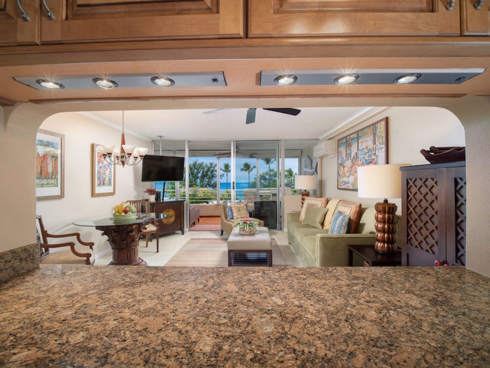 Gorgeous ocean views from the kitchen.