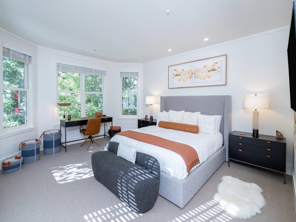 Second floor Primary King Bedroom with ensuite bathroom