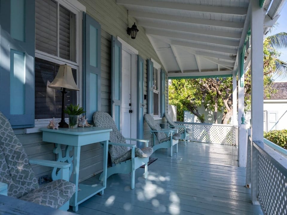 Front porch with island charm.