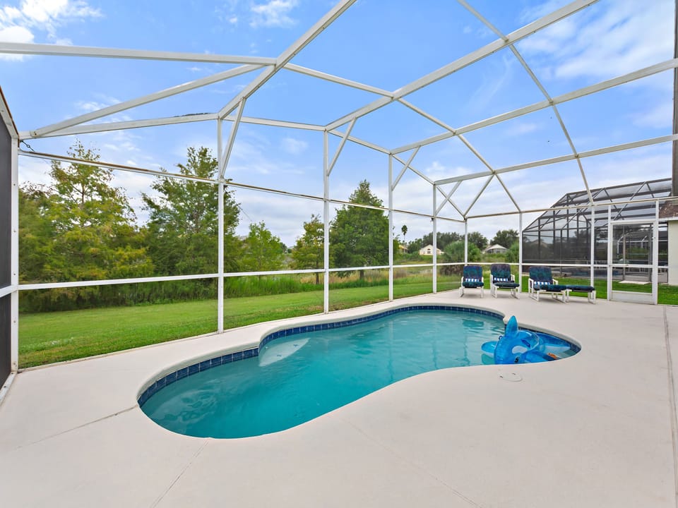 Private swimming pool with conservation oasis