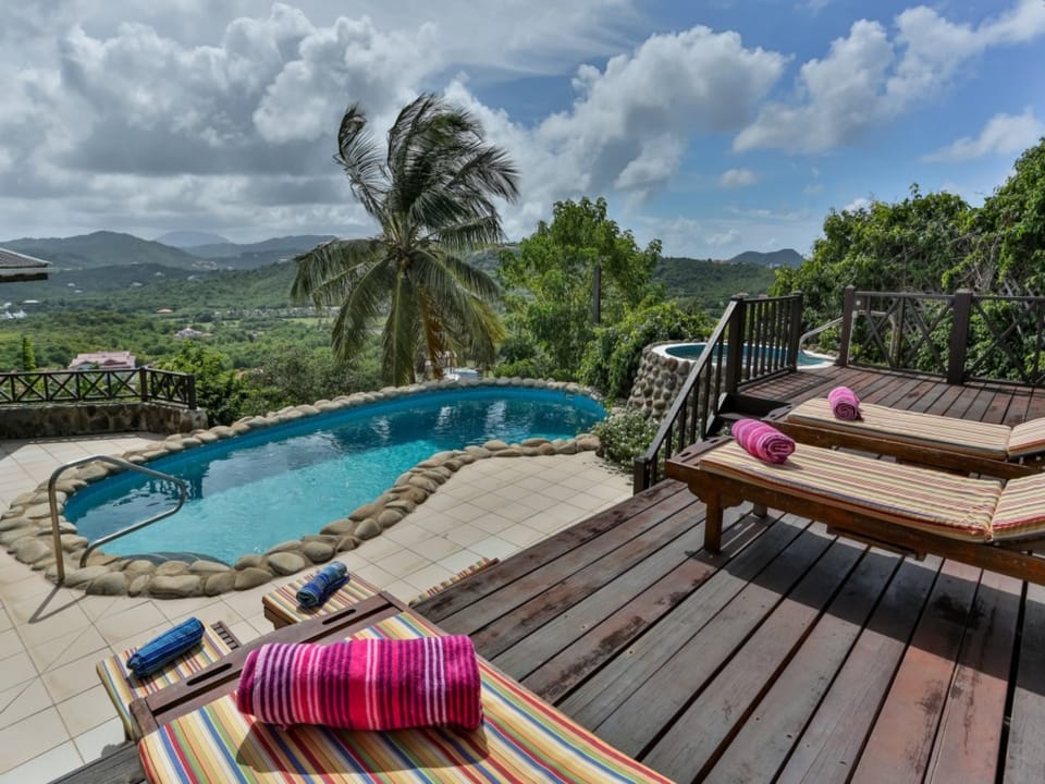 Stunning deck overlooking pool