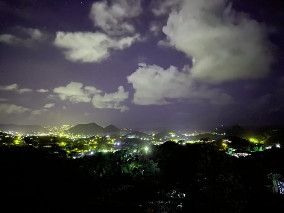 Night time view from terrace