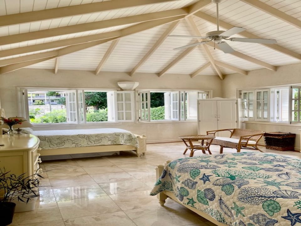 Bedroom 5 has A/C and a ceiling fan.