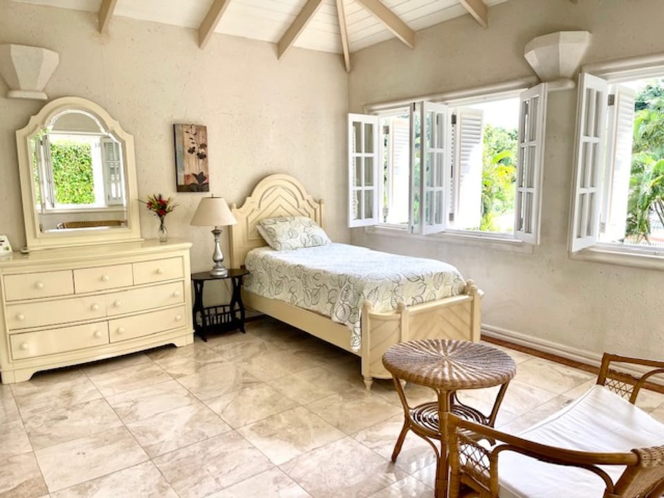 Bedroom 5 has gorgeous garden views and would be ideal for children.