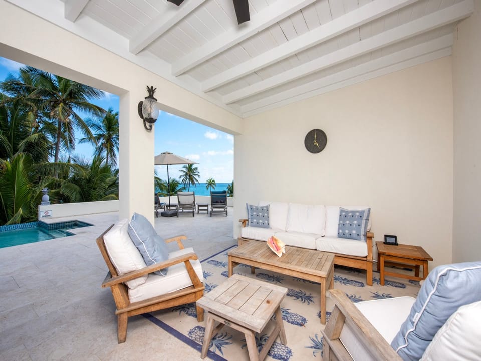 There are both covered areas on the patio for shade and open areas for sunning.