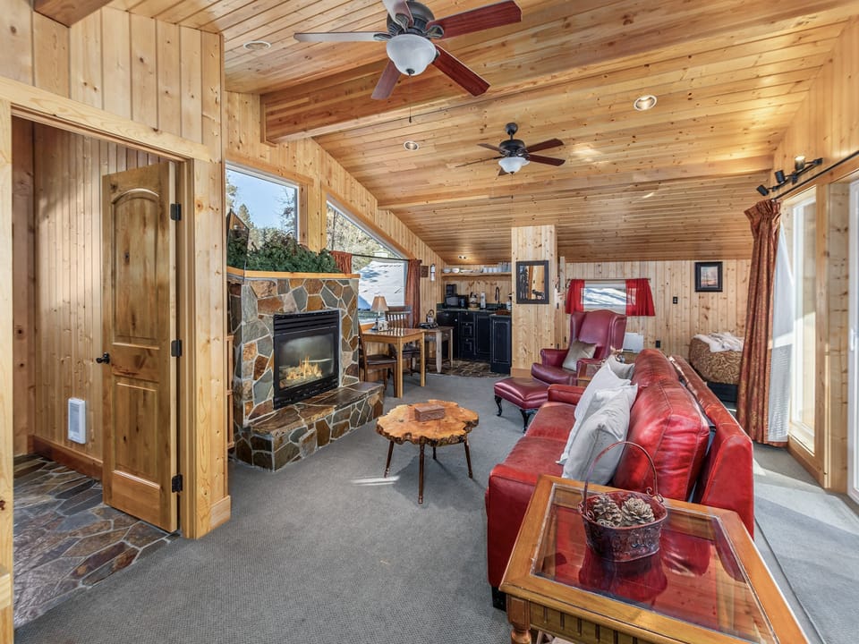 Cozy Gas Fireplace and Flat Screen TV