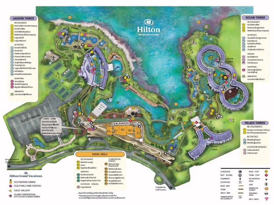 Hilton Waikoloa Map, Villa includes the Hilton Pool Pass