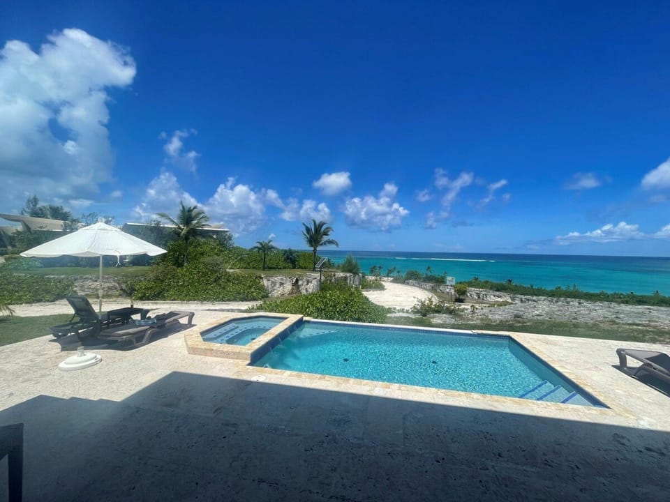 Newly refinished private pool w/50-mile ocean view.  (Please note that private pool and spa are not heated)