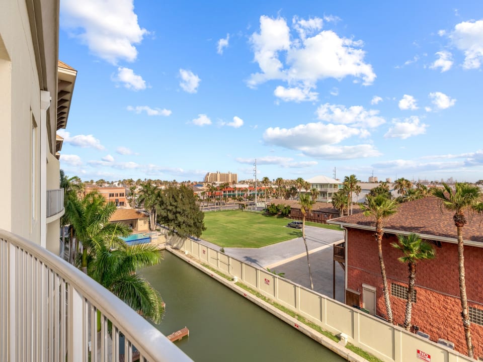 Channel front view from 4th floor balcony! Private Boat slip available!