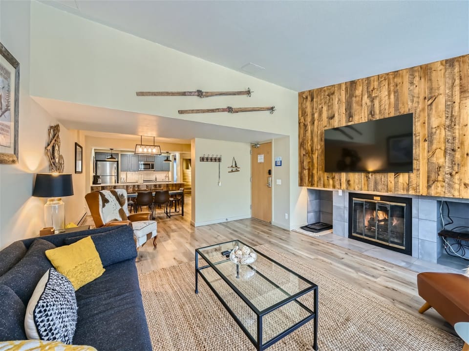 enjoy the ease and warmth of the cozy gas fireplace