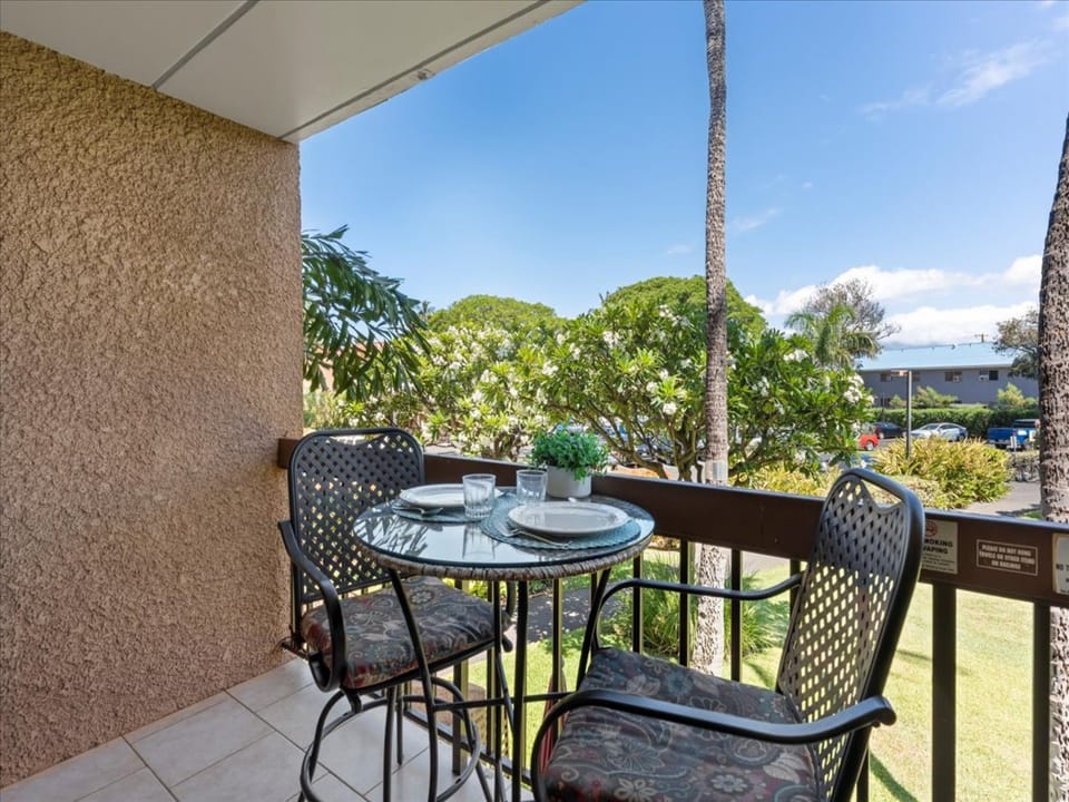 Enjoy meals on the private patio