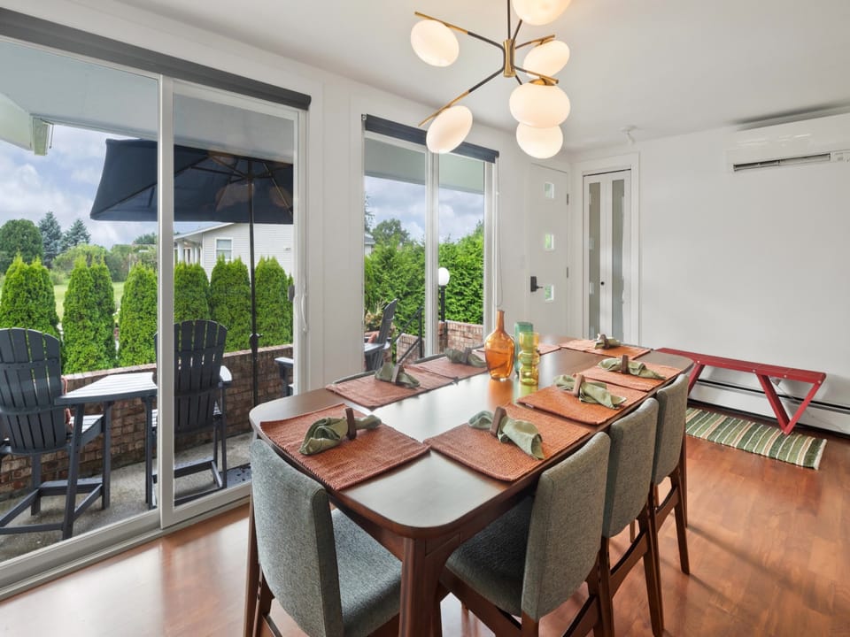 Enjoy views of the lake over breakfast