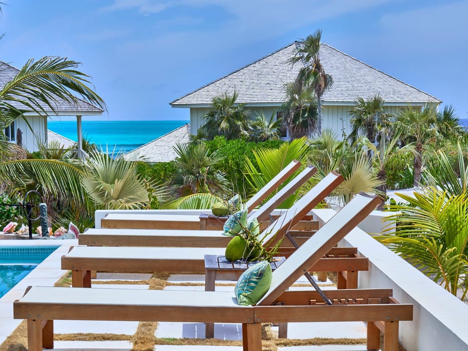 The Bohemia Two-Bedroom Villa shares this beautiful heated pool and other amenities with four bungalows.