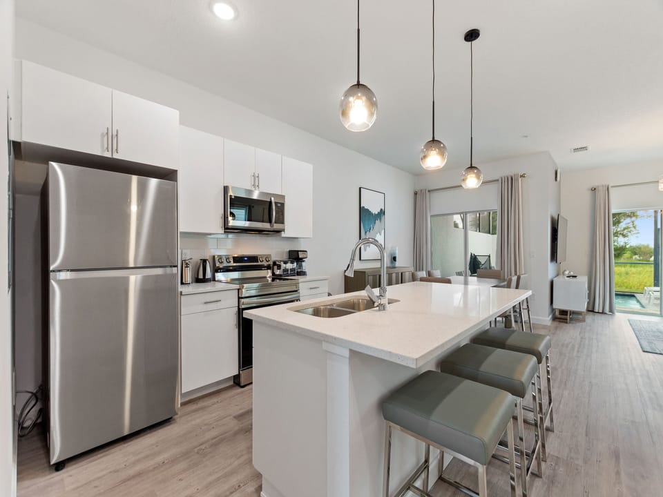 Fully-equipped modern kitchen area