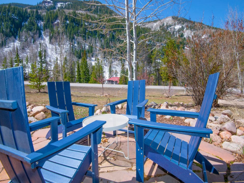 Patio with mountain view