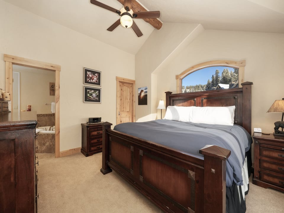 Primary bedroom upstairs with a king and attached Ensuite