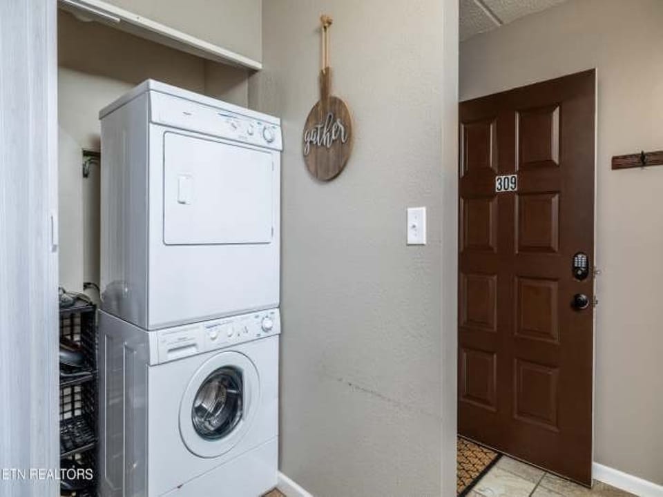 Washer and dryer in kitchen