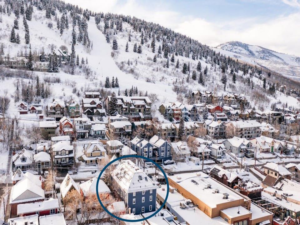 Blue Church Lodge with the ski runs at Park City Mountain behind.
