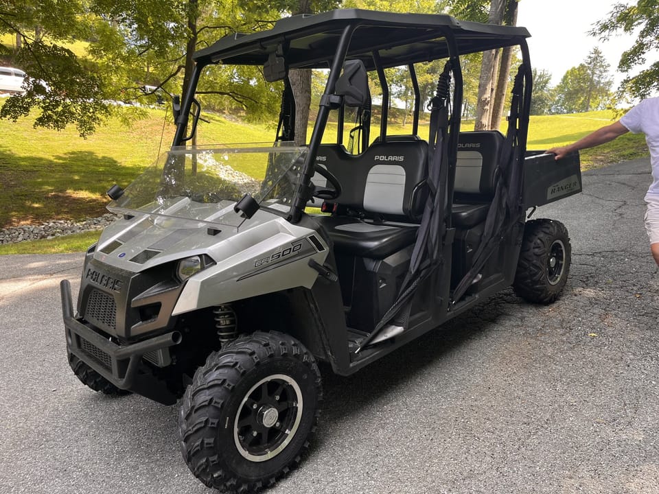 Shared UTV for use on the property to transport your guests and items to and from the dock.