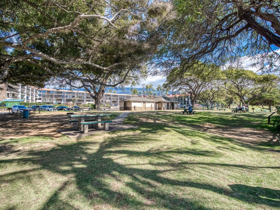 Swings, bathrooms and picnic areas at Kam III