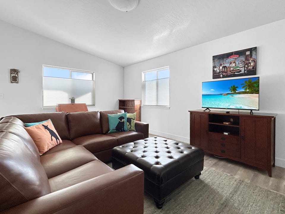 Living room with smart tv