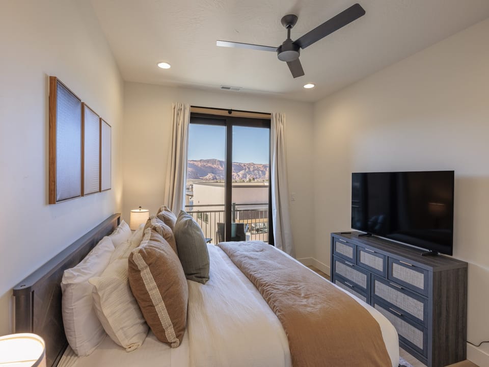 Bedroom 1 with Mountain View and Balcony