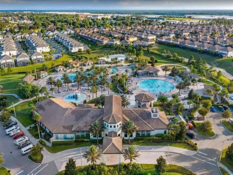 Aerial shot of the resort-style community with top-notch amenities.