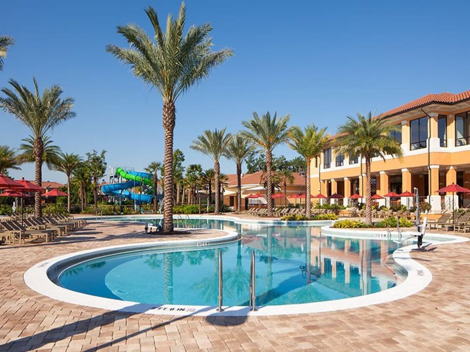 Take a dip in the sparkling pool surrounded by palm trees and sunshine.