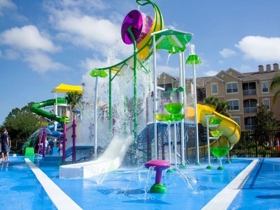 Fun-filled splash pad with vibrant water features – a hit with kids and families.