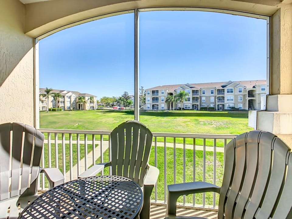 Private balcony with serene views of the landscaped surroundings for your morning coffee.