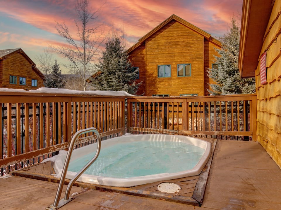The hot tub at sunset.