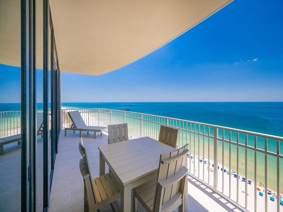 Enjoy expansive views and the fresh gulf air from your beachfront balcony
