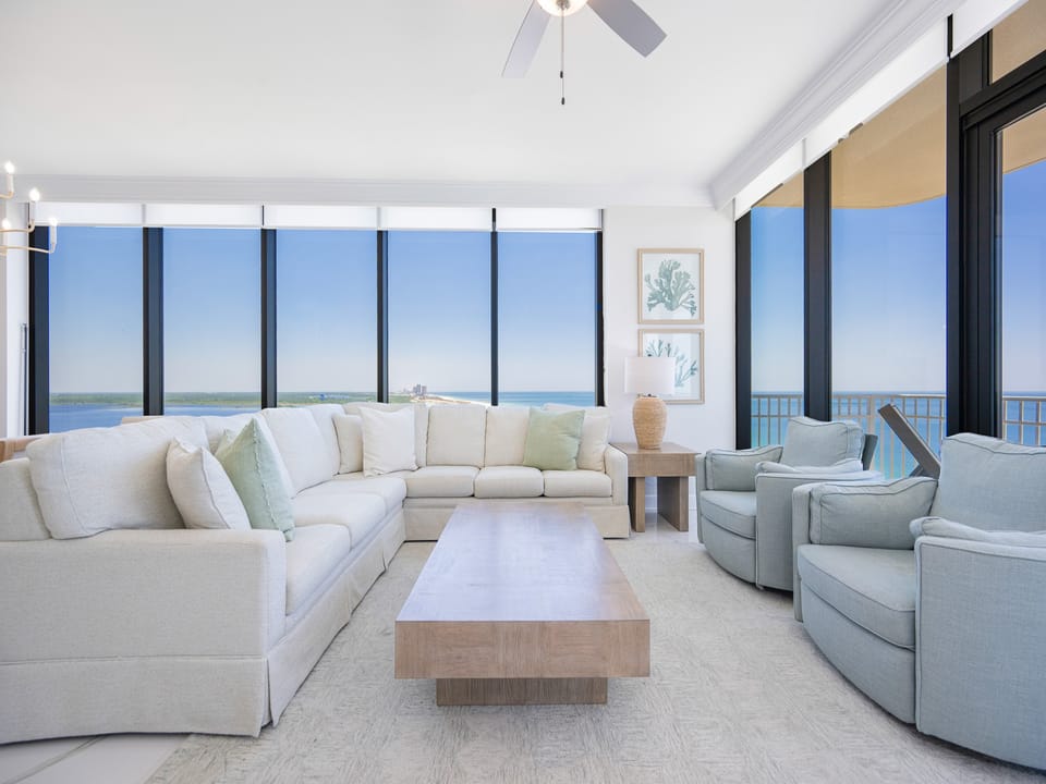 Wake up to breathtaking Gulf views from this stunning corner condo, where you can see for miles down the sugar-white shoreline